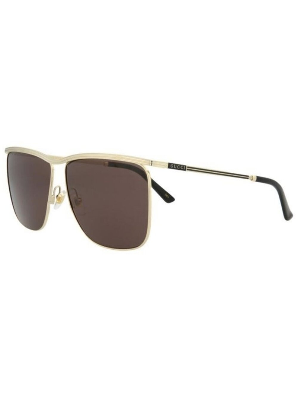 New Gucci Mens Square/Rectangle Gold Gold Grey Fashion Designer Sunglasses